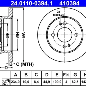 Heißes Angebot ATE 24.0110-0394.1 - Bremsscheibe