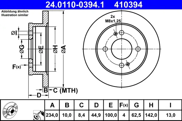 Heißes Angebot ATE 24.0110-0394.1 - Bremsscheibe