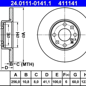 ATE 24.0111-0141.1 - Bremsscheibe Top-Seller