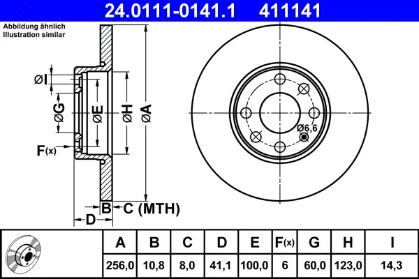 ATE 24.0111-0141.1 - Bremsscheibe Top-Seller