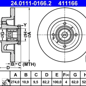 Meistverkauft ATE 24.0111-0166.2 - Bremsscheibe