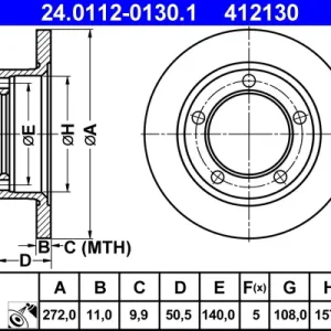 Jetzt Bestellen ATE 24.0112-0130.1 - Bremsscheibe