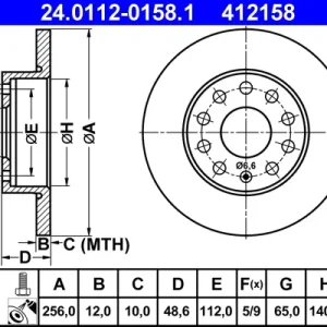 ATE 24.0112-0158.1 - Bremsscheibe Neu