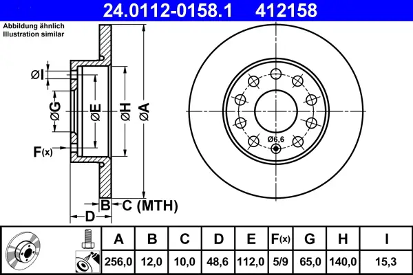 ATE 24.0112-0158.1 - Bremsscheibe Neu