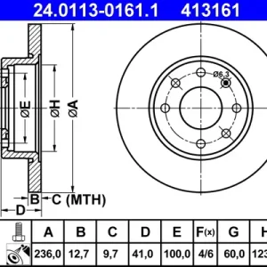 ATE 24.0113-0161.1 - Bremsscheibe Top-Angebot