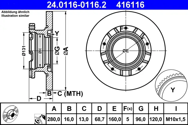 ATE 24.0116-0116.2 - Bremsscheibe Neuheit