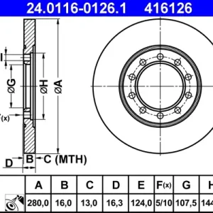 ATE 24.0116-0126.1 - Bremsscheibe Top-Preis
