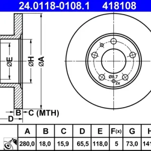 Must-Have ATE 24.0118-0108.1 - Bremsscheibe