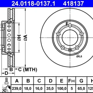 Top-Preis ATE 24.0118-0137.1 - Bremsscheibe