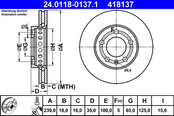 Top-Preis ATE 24.0118-0137.1 - Bremsscheibe