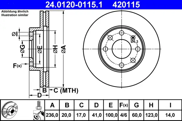 Heißes Angebot ATE 24.0120-0115.1 - Bremsscheibe