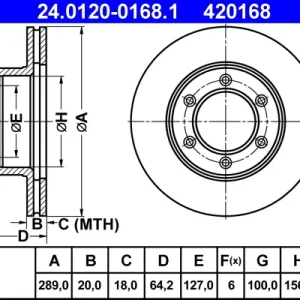 ATE 24.0120-0168.1 - Bremsscheibe Schnäppchen