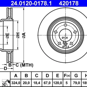 Preisreduziert ATE 24.0120-0178.1 - Bremsscheibe