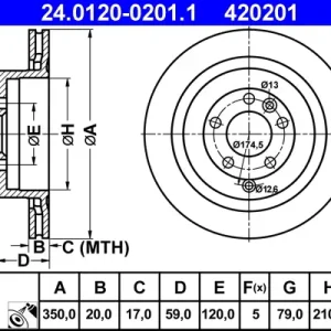 ATE 24.0120-0201.1 - Bremsscheibe Schnäppchen