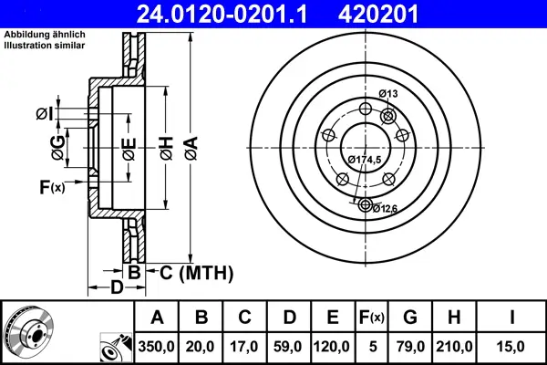 ATE 24.0120-0201.1 - Bremsscheibe Schnäppchen