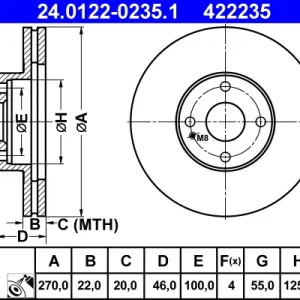 Sichere Zahlung ATE 24.0122-0235.1 - Bremsscheibe
