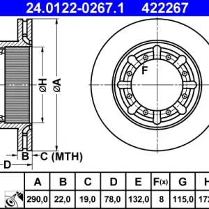 Neue Ware ATE 24.0122-0267.1 - Bremsscheibe