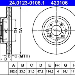 ATE 24.0123-0106.1 - Bremsscheibe Top-Seller