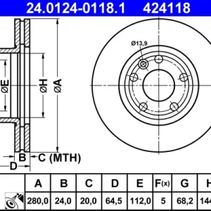 ATE 24.0124-0118.1 - Bremsscheibe Must-Have