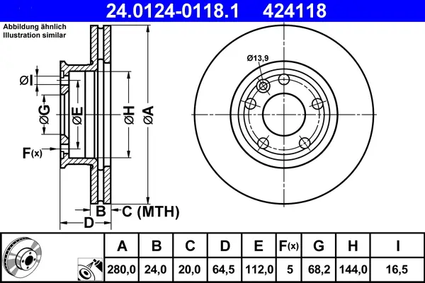ATE 24.0124-0118.1 - Bremsscheibe Must-Have