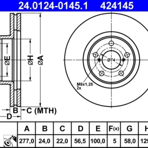 ATE 24.0124-0145.1 - Bremsscheibe Kracherpreis