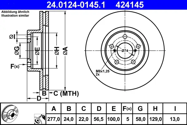 ATE 24.0124-0145.1 - Bremsscheibe Kracherpreis