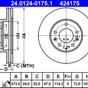 ATE 24.0124-0175.1 - Bremsscheibe Meistverkauft