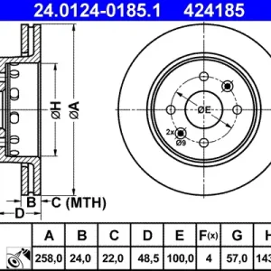 Sonderangebot ATE 24.0124-0185.1 - Bremsscheibe