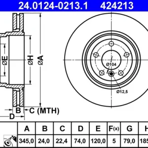 ATE 24.0124-0213.1 - Bremsscheibe Aktuell