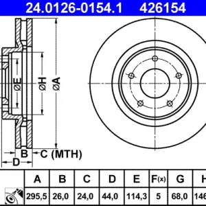 Expressversand ATE 24.0126-0154.1 - Bremsscheibe