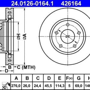 Neuheit ATE 24.0126-0164.1 - Bremsscheibe