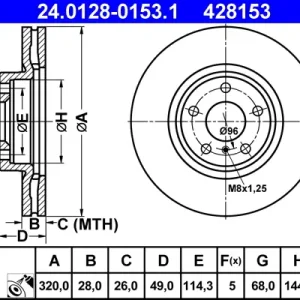 ATE 24.0128-0153.1 - Bremsscheibe Neu