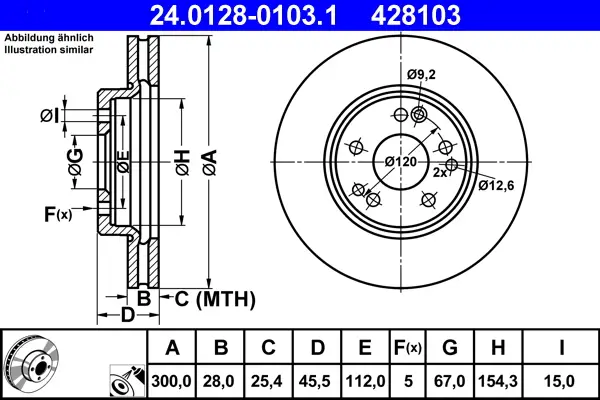 Sale ATE 24.0128-0103.1 - Bremsscheibe