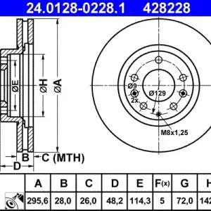 Aktuell ATE 24.0128-0228.1 - Bremsscheibe