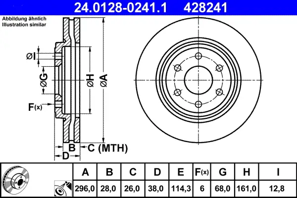 Wochenendangebot ATE 24.0128-0241.1 - Bremsscheibe
