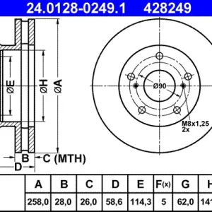 Wochenendangebot ATE 24.0128-0249.1 - Bremsscheibe