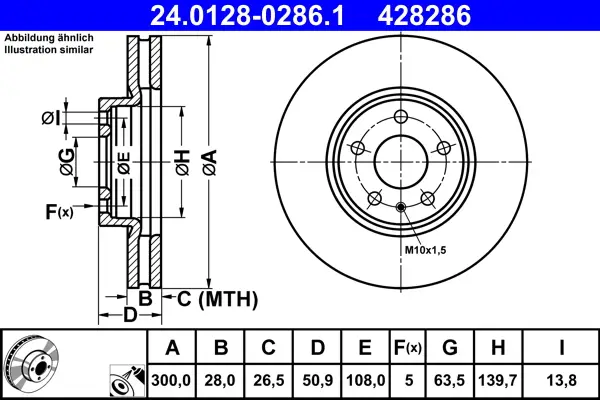 ATE 24.0128-0286.1 - Bremsscheibe Schnäppchen