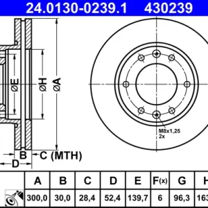 ATE 24.0130-0239.1 - Bremsscheibe Expressversand