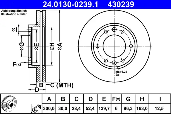 ATE 24.0130-0239.1 - Bremsscheibe Expressversand