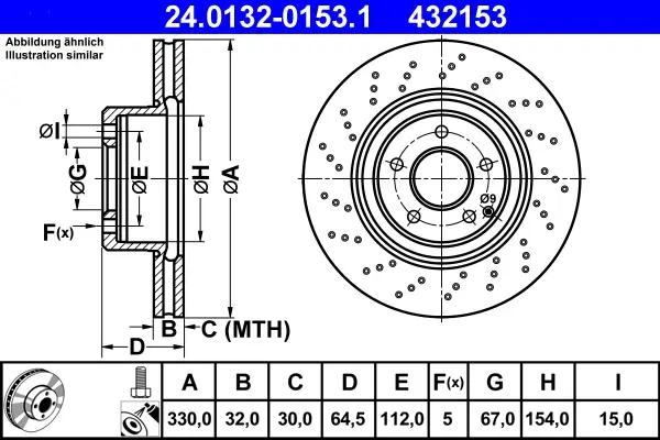 Schneller Versand ATE 24.0132-0153.1 - Bremsscheibe