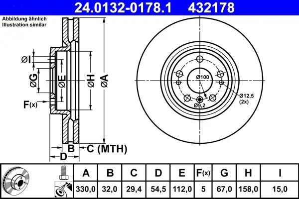 ATE 24.0132-0178.1 - Bremsscheibe Sonderangebot