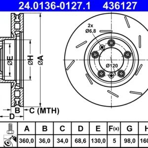 ATE 24.0136-0127.1 - Bremsscheibe Top-Angebot