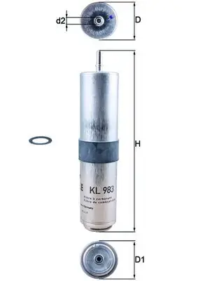 MAHLE KL 983D - Kraftstofffilter Versand Am Gleichen Tag