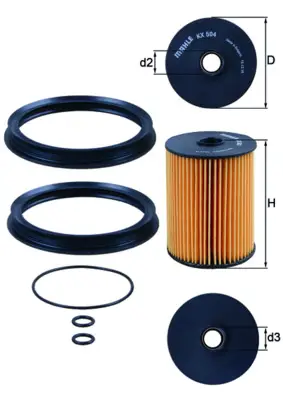 MAHLE KX 504D - Kraftstofffilter Neuheit