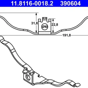 Preisreduziert ATE 11.8116-0018.2 - Feder, Bremssattel