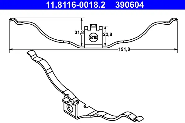 Preisreduziert ATE 11.8116-0018.2 - Feder, Bremssattel