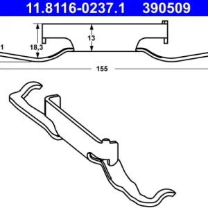 ATE 11.8116-0237.1 - Feder, Bremssattel Meistverkauft