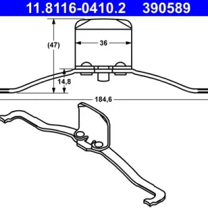 Wochenendangebot ATE 11.8116-0410.2 - Feder, Bremssattel