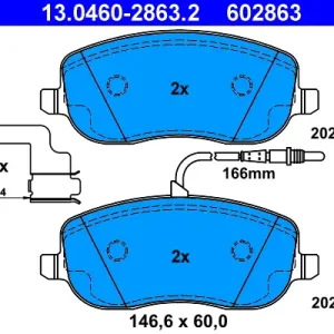 Top-Angebot ATE 13.0460-2863.2 - Bremsbelagsatz, Scheibenbremse