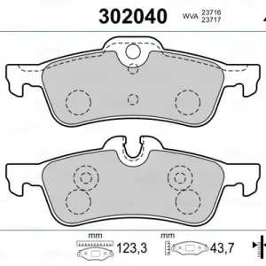 VALEO 302040 - Bremsbelagsatz, Scheibenbremse - FIRST Preisreduziert